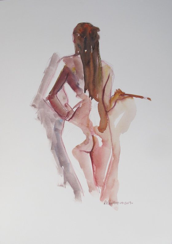 Standing female nude