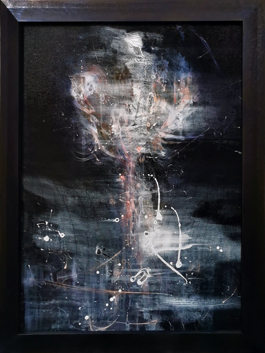 Fascinating framed enigmatic dark gothic space abstract still life Kloska, 2022 by Kloska Ovidiu