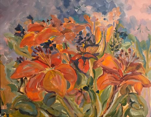 Orange Lilies by Annette Wolters