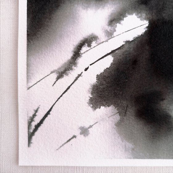 Black and red abstract flowers