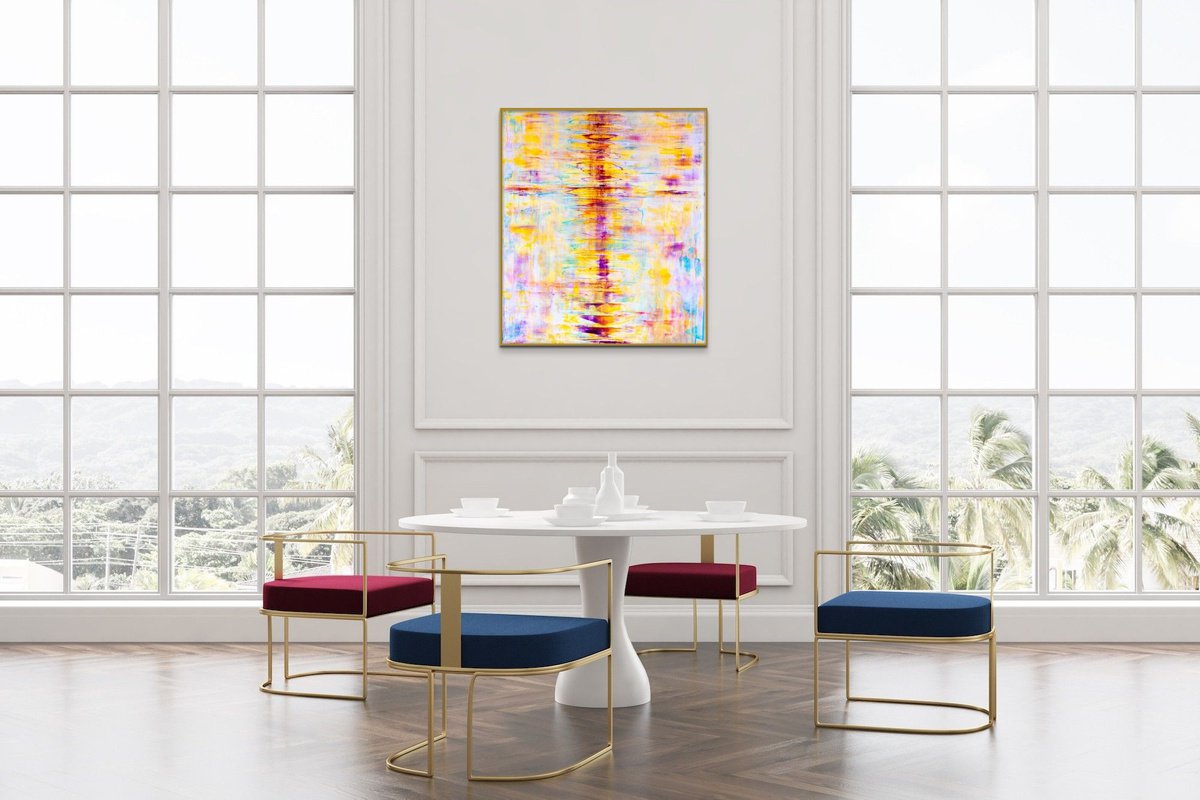 Organic Abstract Acrylic Painting By Elide Pizzini, 28 X 32, Dreamy, Original Artwork