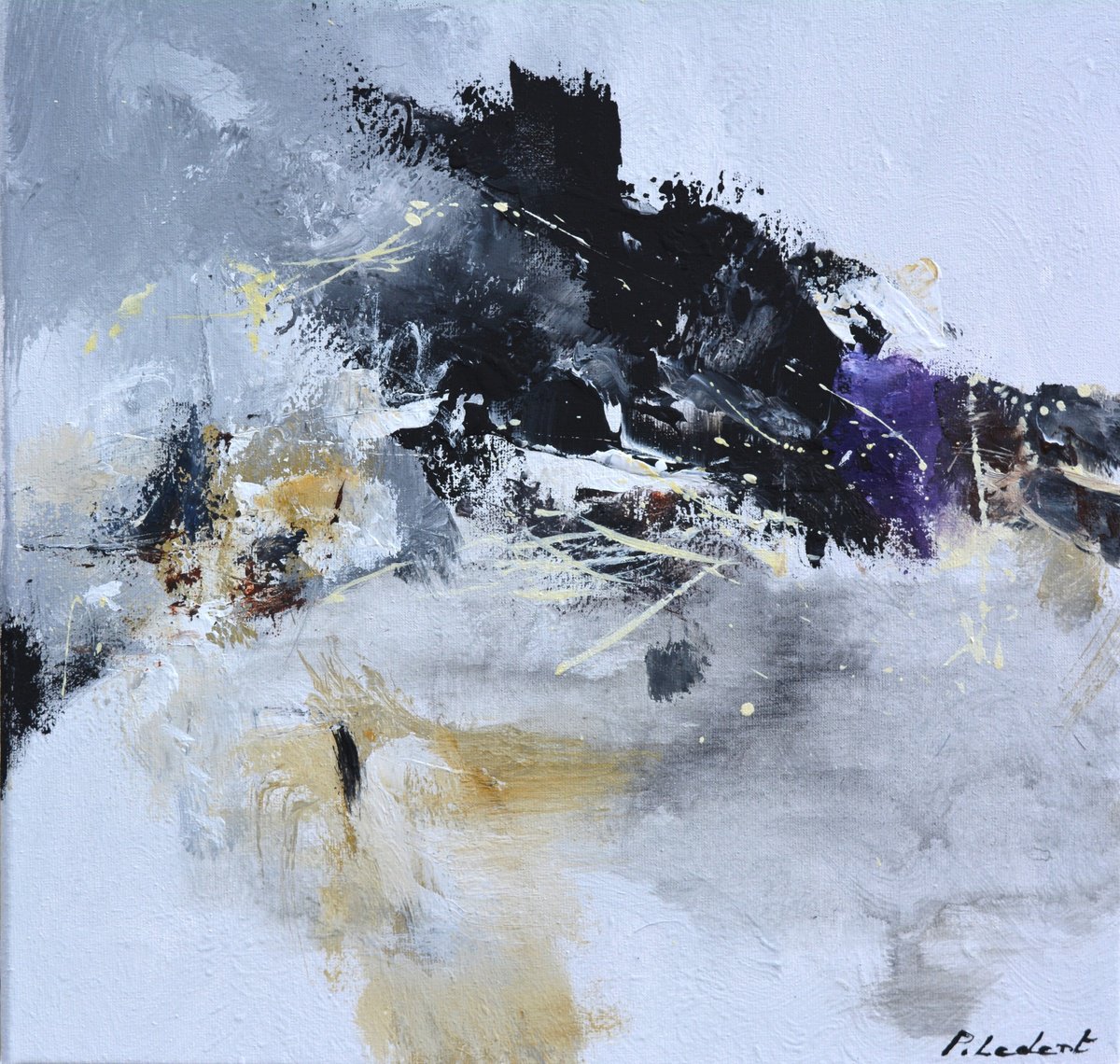 Abstract Oil Painting By Pol Henry Ledent, 16 X 16", Blizzard, Original Artwork