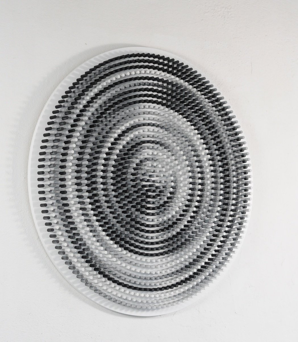 Geometric Wood Sculpture , Monochrome Movement By Nazar Symotiuk, 35 X 35, Artwork For Sale On Artfinder