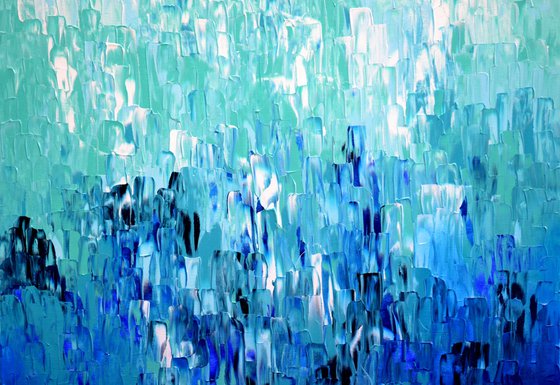 Relief Blue 34 - Large Abstract Marine, Ocean