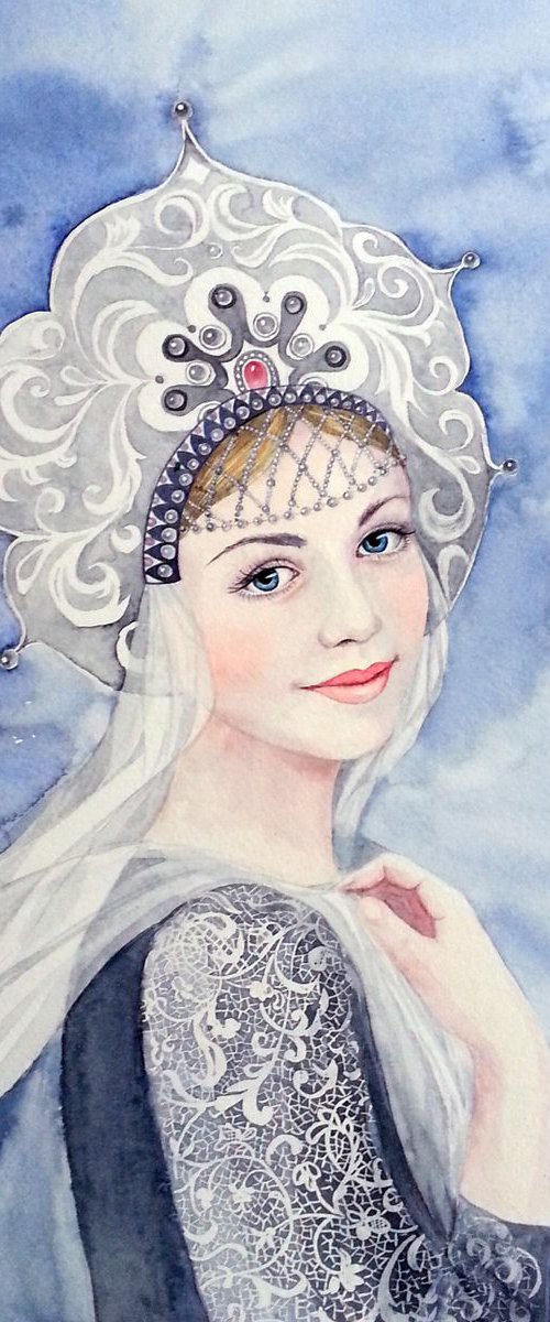 Snow Maiden by Olga Beliaeva Watercolour