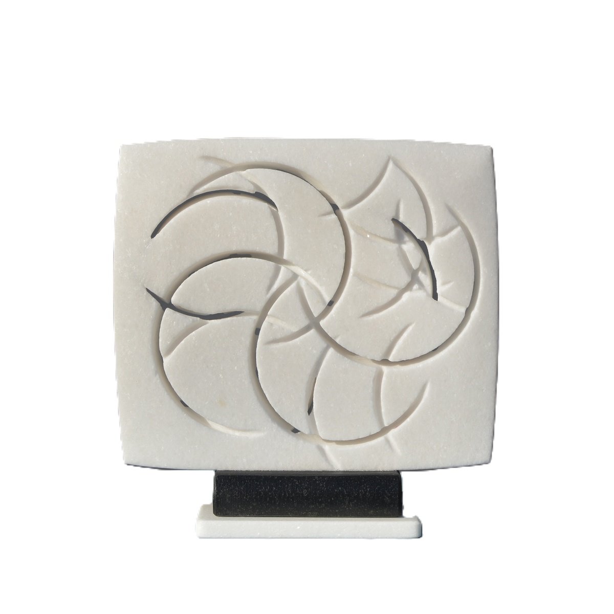 Abstract Stone Sculpture By Ognyan Chitakov, 9 X 9", "Titbit-Swirls", Original Artwork