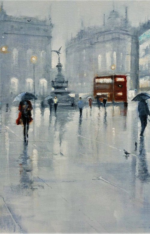 Evening rain Piccadilly by Alan Harris
