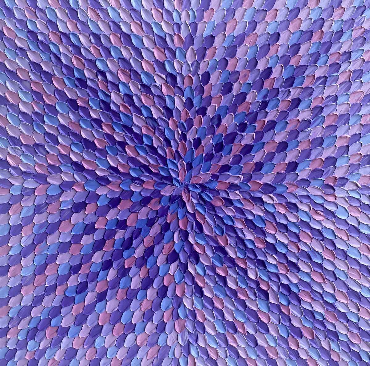 Geometric Abstract Acrylic Painting By Guzaliya Xavier, 24 X 24, Purple Dreams I, Original Artwork