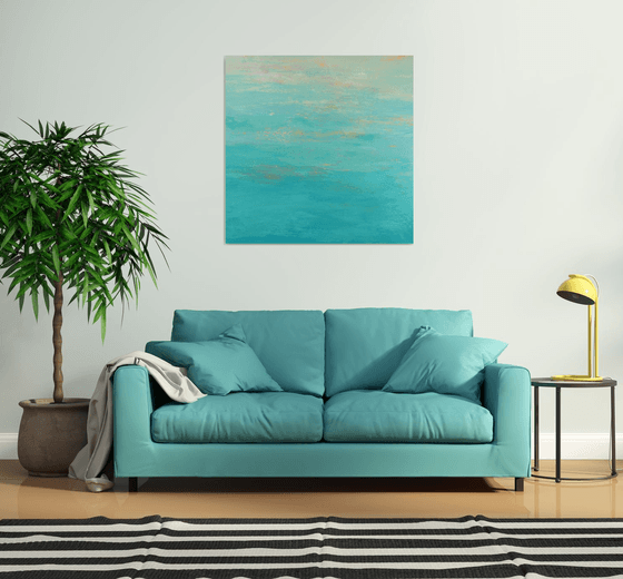 Aqua Summer - Modern Abstract Expressionist Seascape