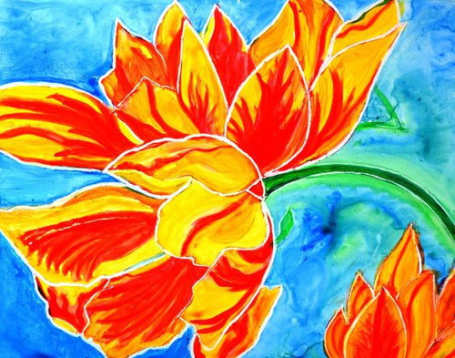 Tulips vibrant and cheerful from the series"Flower Power" by Manjiri Kanvinde
