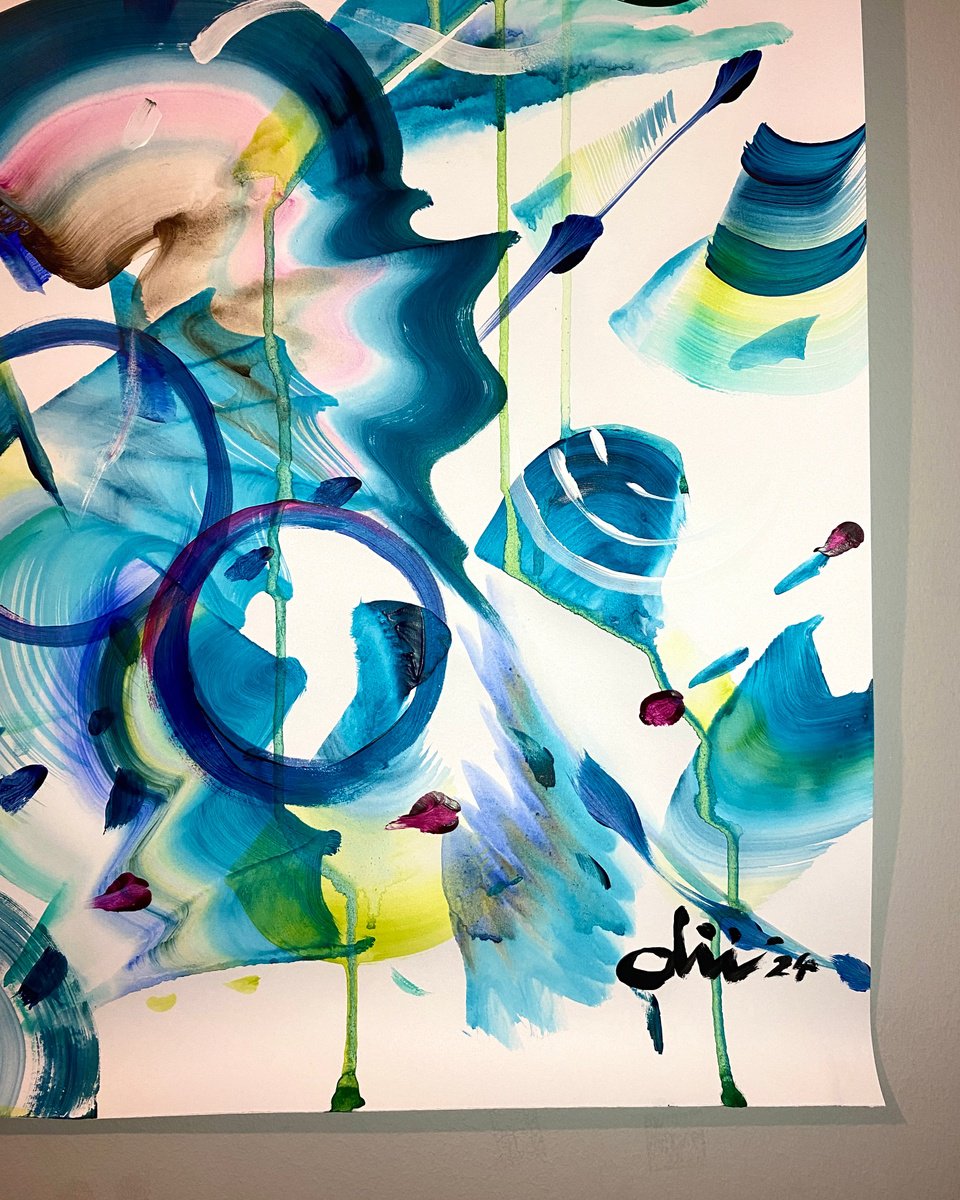 Daichi Matsusaki | Original  Acrylic Painting | Color Dance 5–7-24 | 50 X 100Cm | Artwork For Sale On Artfinder