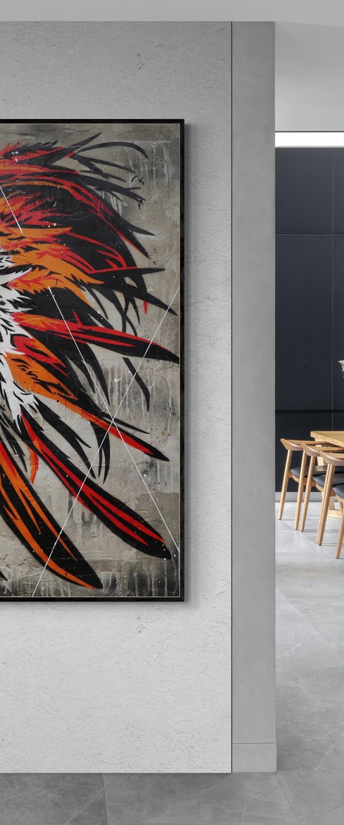 Orange Feathers by Franko