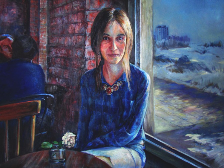 Girl From Cafe Oil Painting By Artur Mkhitaryan Artfinder