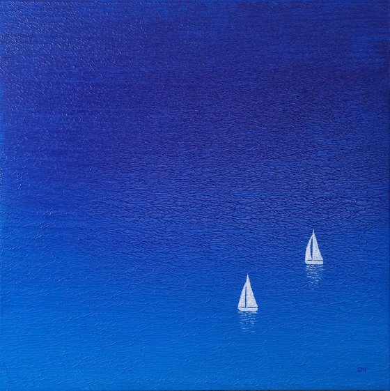 Blue ocean", n.27 - textured painting