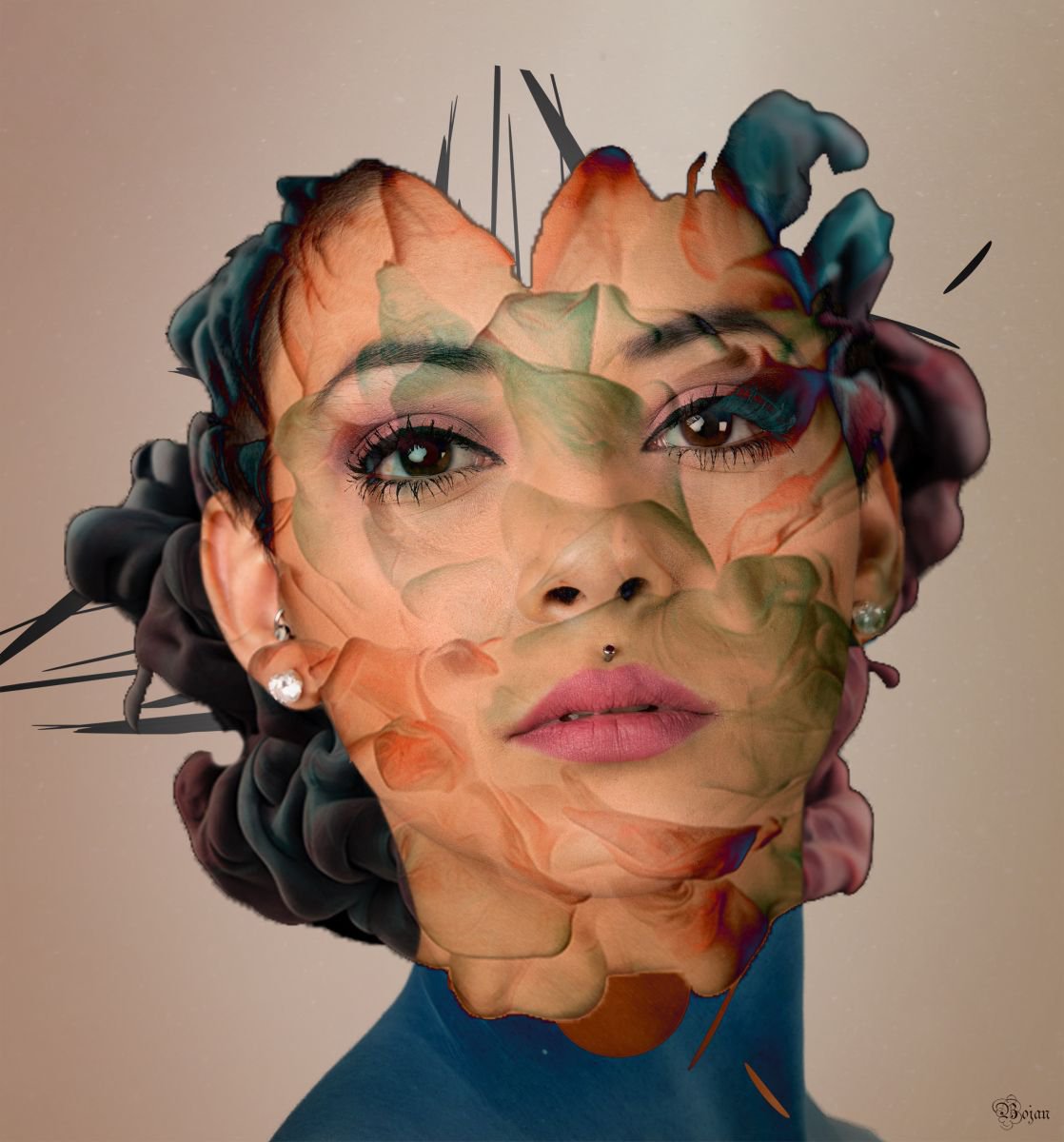 Illustrative Portrait Photograph By Bojan Jevtic, 37 X 39, All Mine, Original Artwork