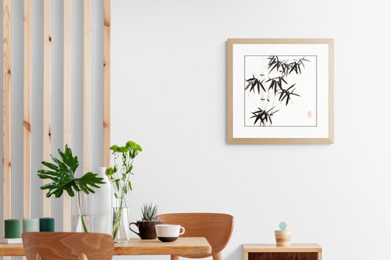 Three bamboos - Bamboo series No. 2110 - Oriental Chinese Ink Painting