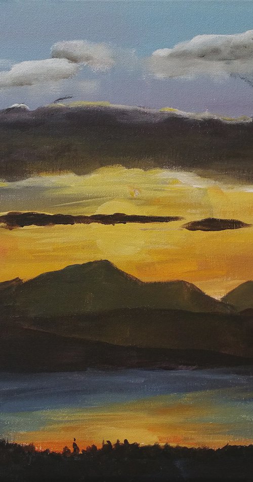 Sunset on Lake Windermere by Thuline De Cock