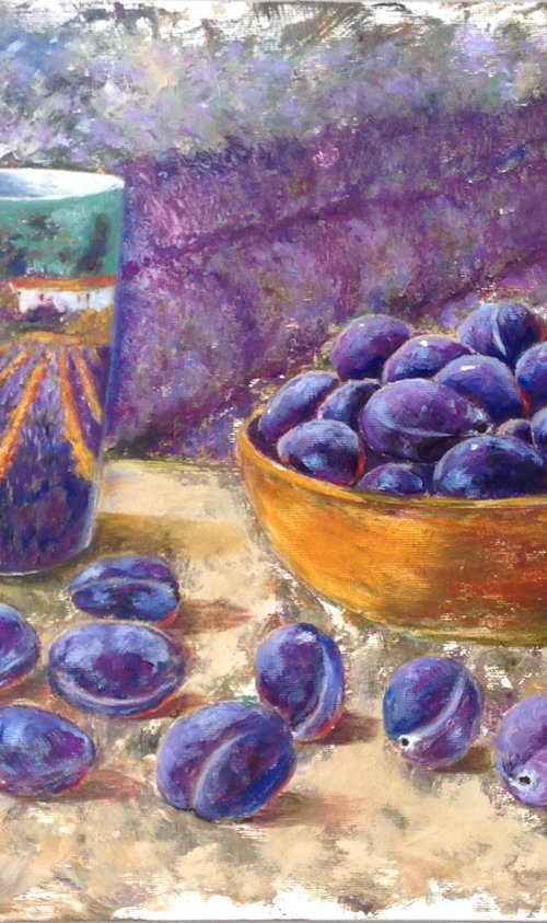 Lavender Morning with Plums by Liubov Samoilova