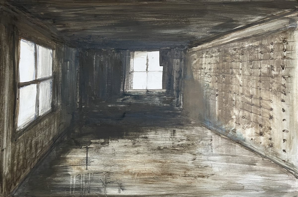 Impressionistic Cityscapes Painting By Lizzie Butler, 24 X 16", Padded Cell, Original Artwork