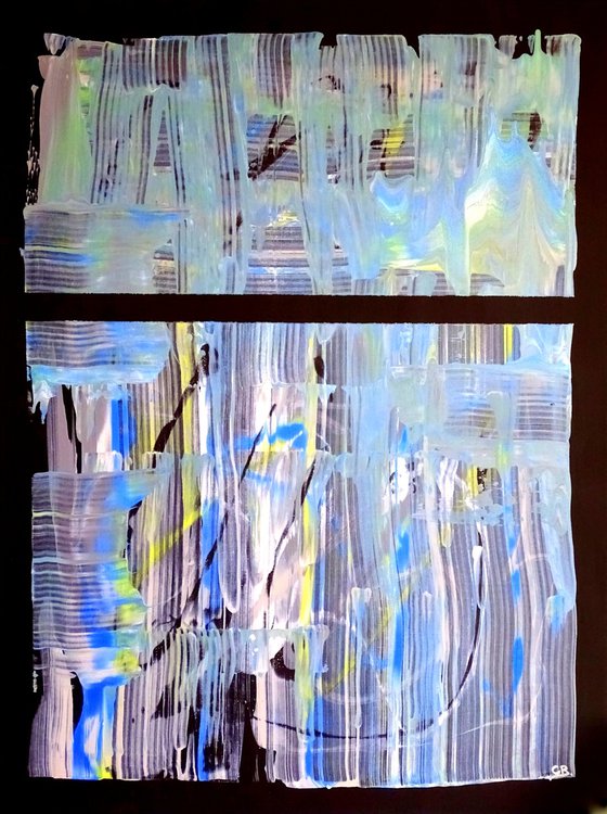 Blue connection diptych