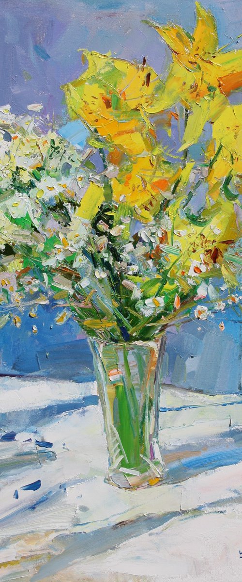 " Lily and daisies " by Yehor Dulin