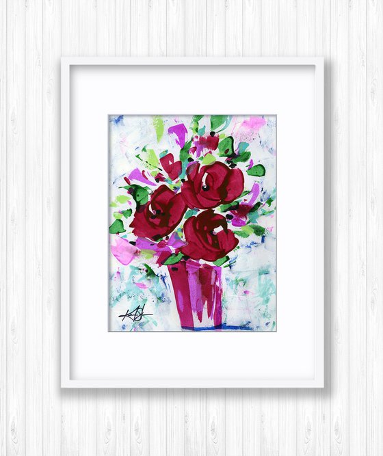 Blooms Of Joy 13 - Vase Of Flowers Painting by Kathy Morton Stanion
