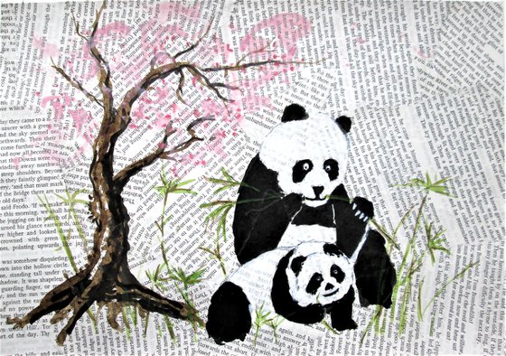 Mother and Baby Panda bears