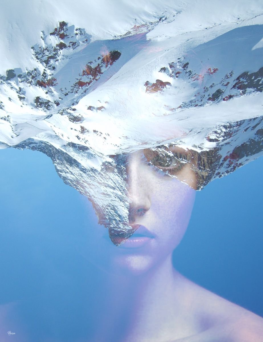 Illustrative Portrait Photograph By Bojan Jevtic, 30 X 39, Winter Mirror, Original Artwork