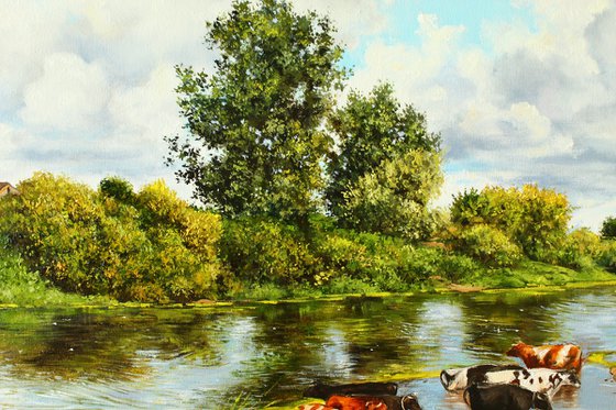 Cows at the River Watering