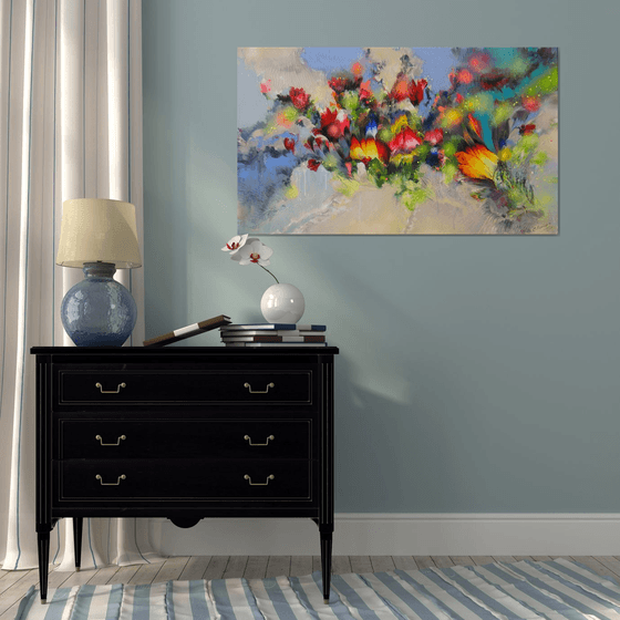 "Summer Flower Melodies", LARGE Painting