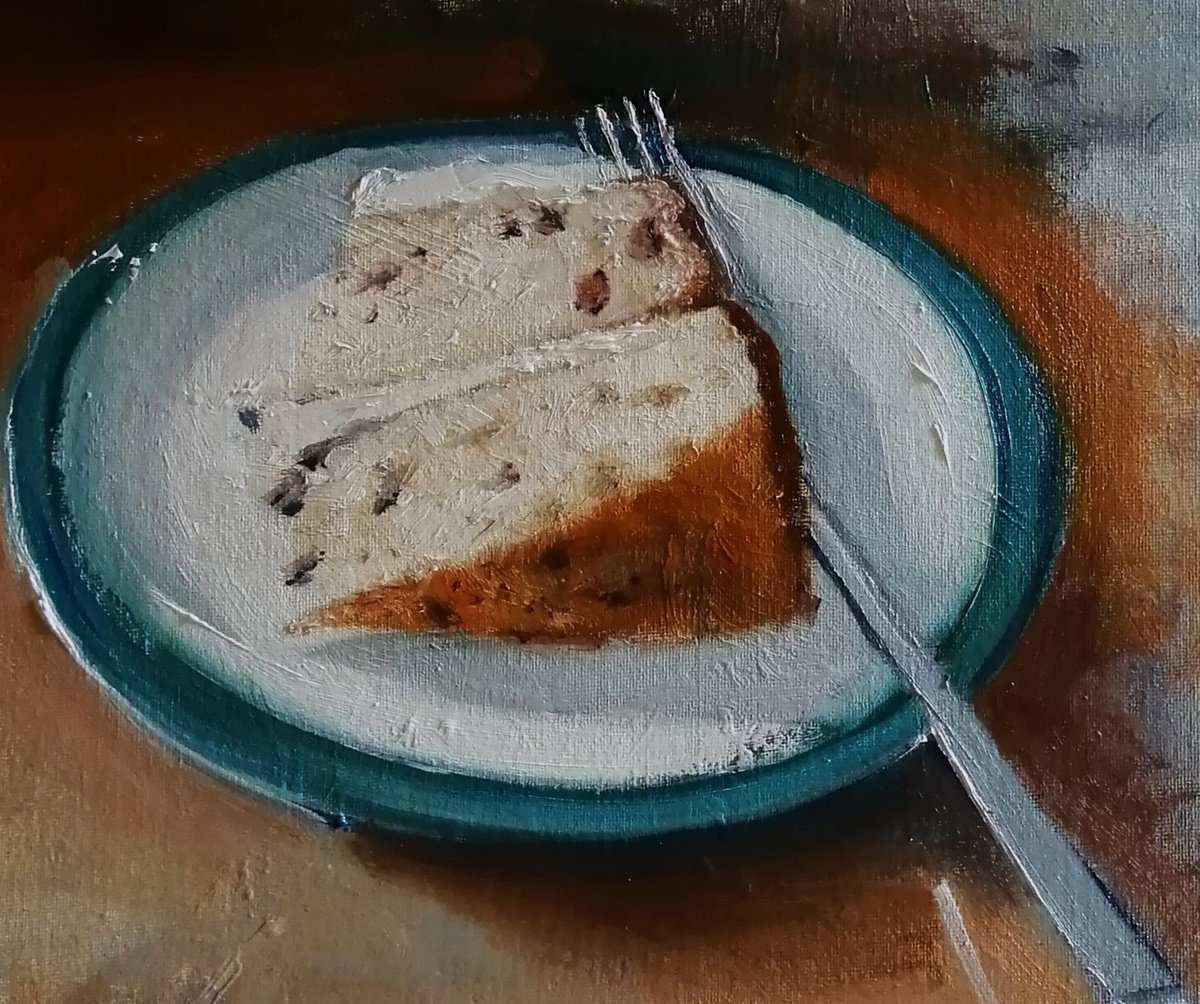 Impressionistic Still Life Oil Painting By Rosemary Burn, 12 X 10", Yes Please, Original Artwork