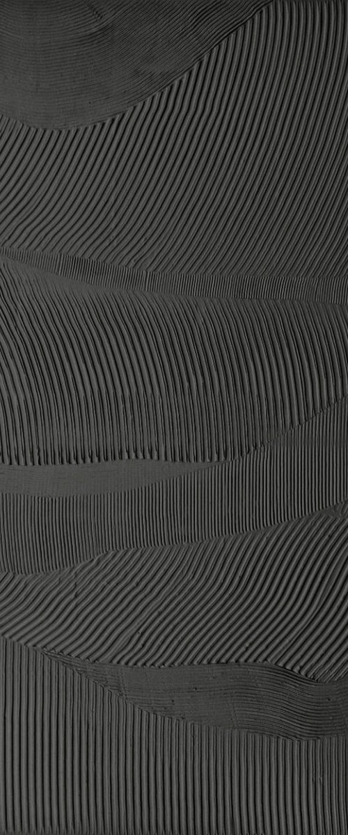 "Black Rye"  black textured acrylic art by Denys Chornobrovkin