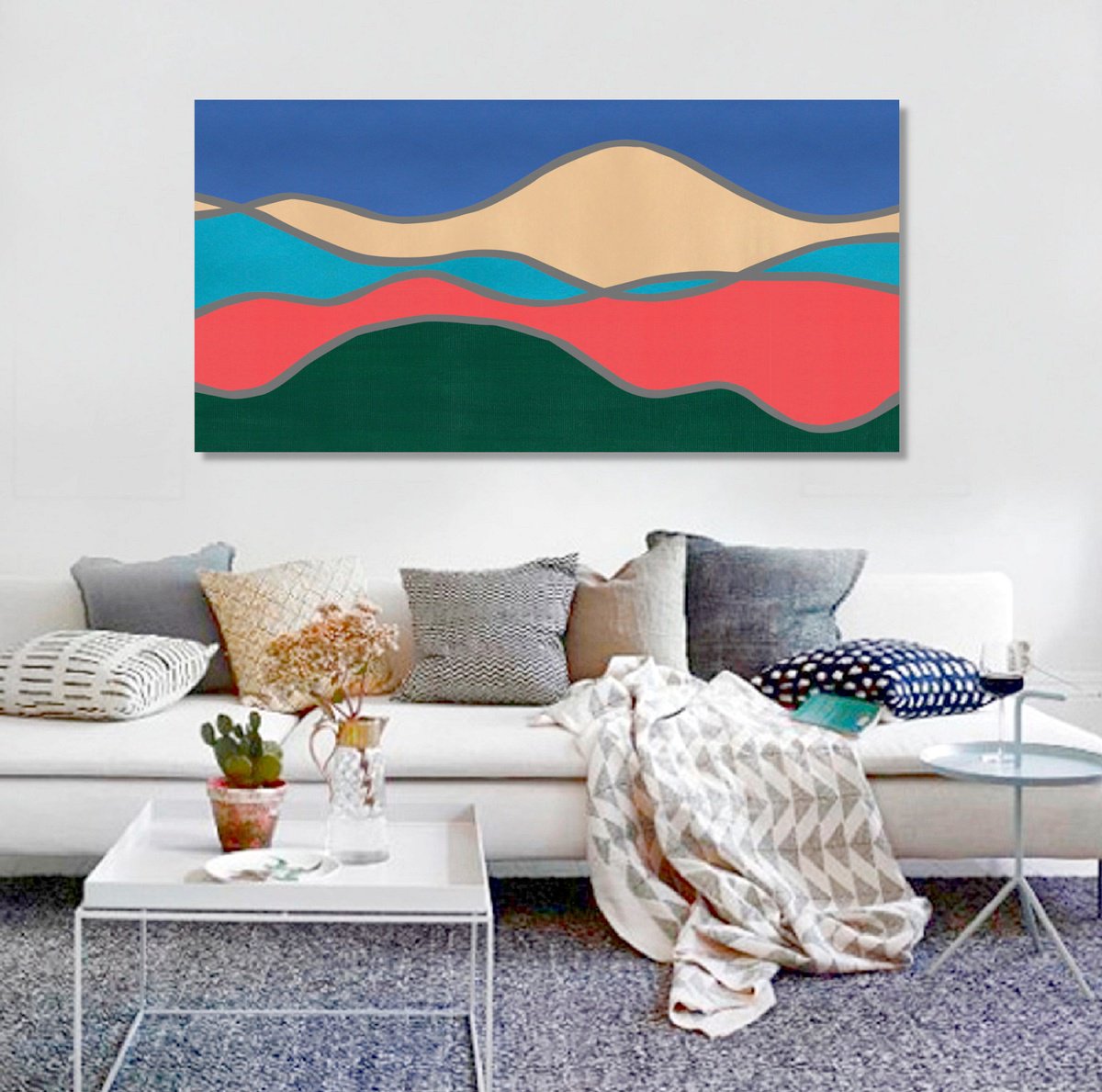 Modern Landscape #18 - Extra Large Painting - Shipping - Rolled in a Tube by Marina Krylova