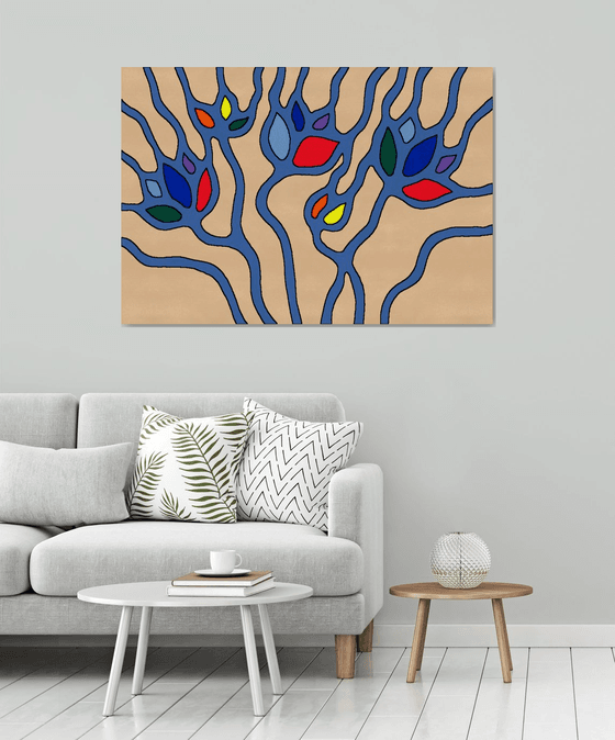 Abstract Rainbow Flowers #10