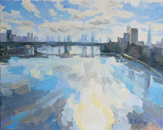 Early morning from Charing Cross bridge (study)