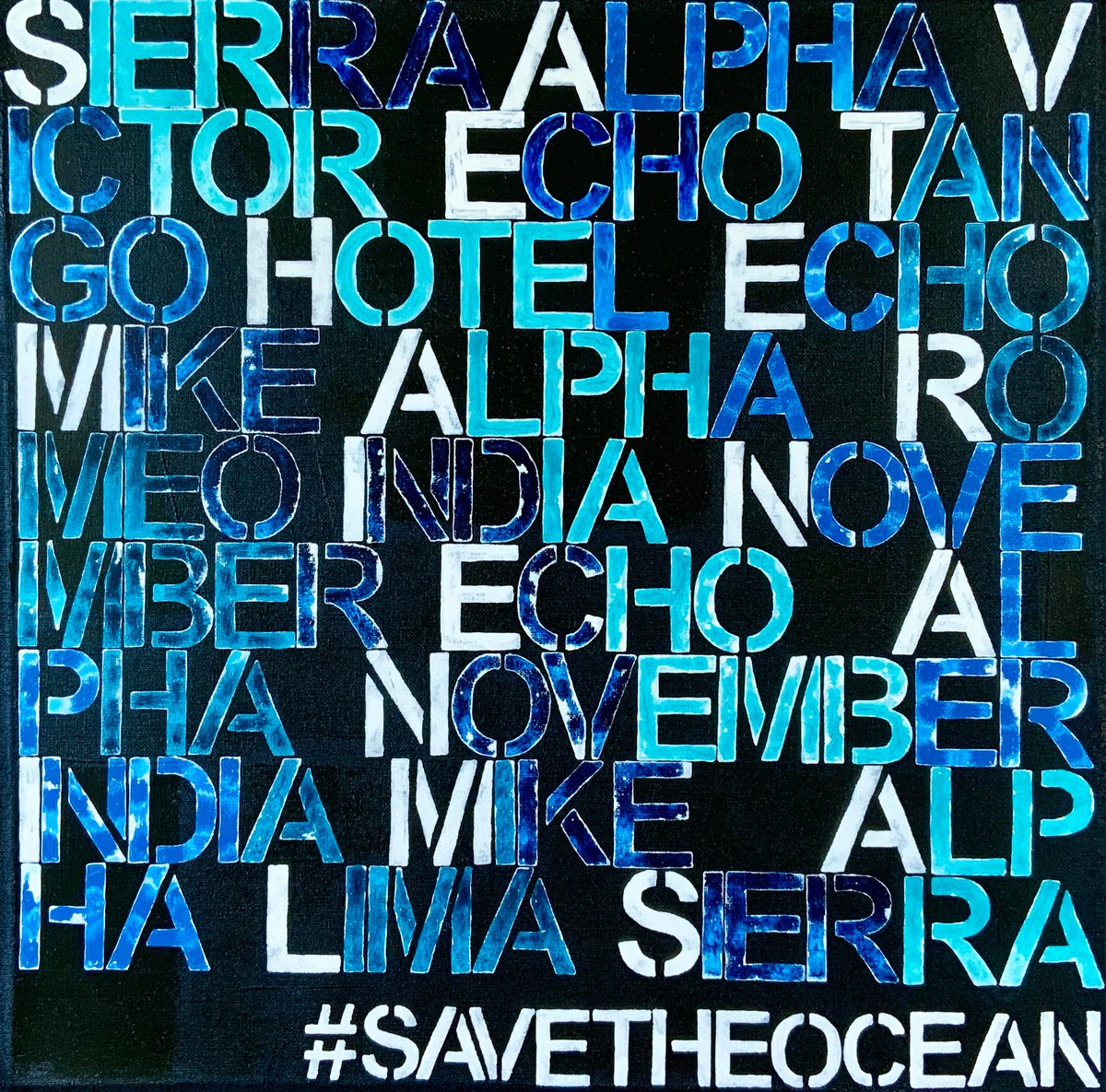 Save our oceans XXL No. 6021 Typography by Anita Kaufmann