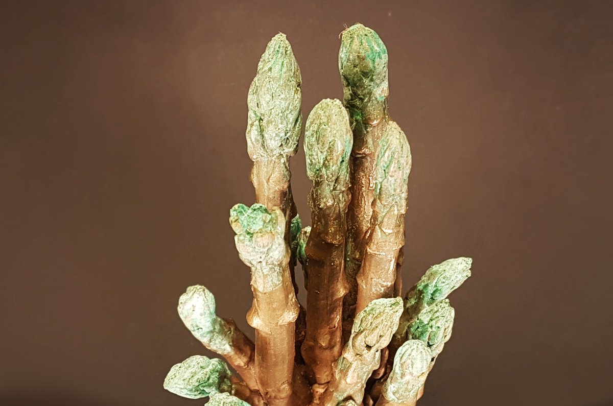 Impressionistic Still Life Bronze Sculpture By Wichert Van Engelen, 4 X 11", Fresh Green, Original Artwork