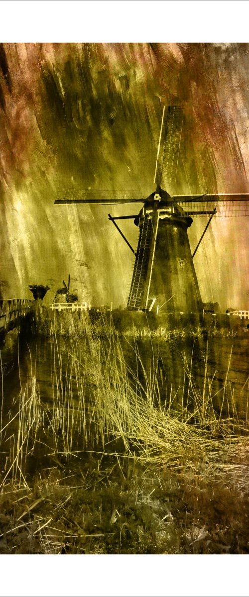 Dutch Windmill & Bridge by Martin  Fry