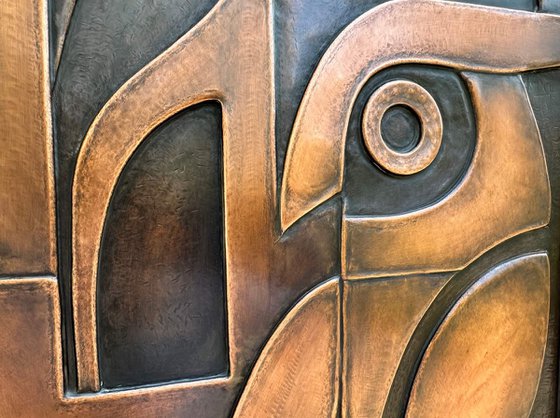 "Night Sentinel" Copper Wall Relief