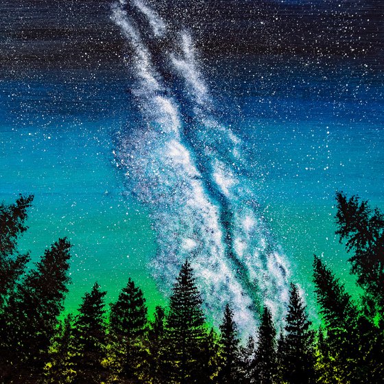 Dream forest under sky