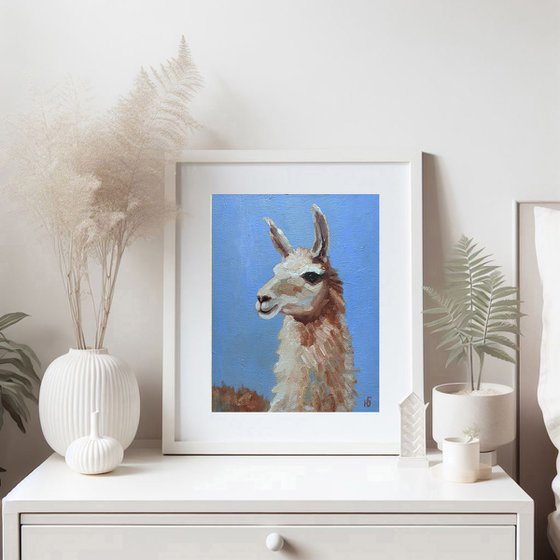 Llama Painting Alpaca Art