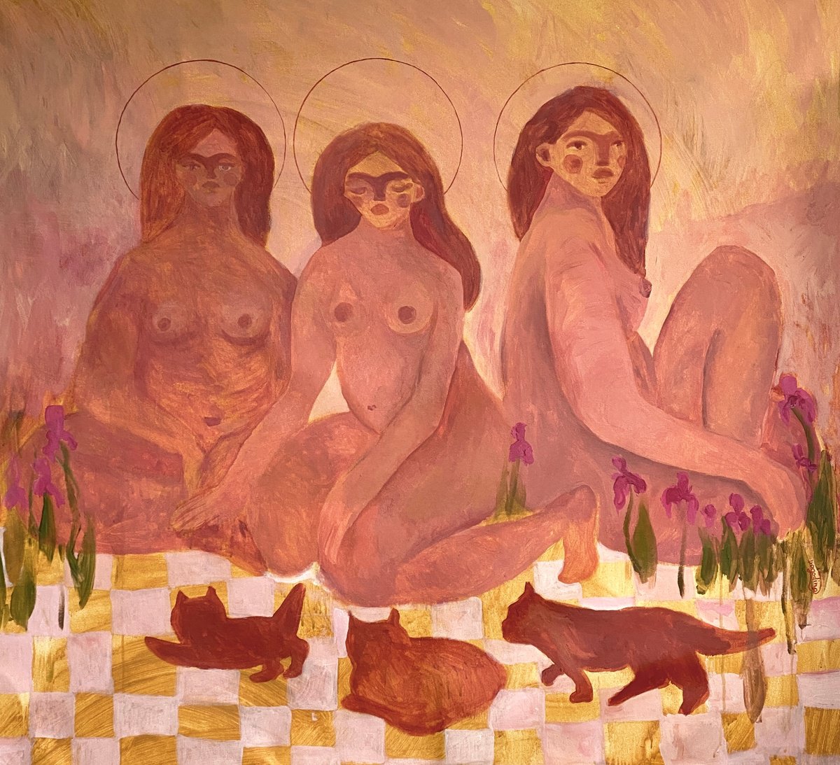 Impressionistic Portrait Acrylic Painting By Dasha Pogodina, 39 X 35, Maria