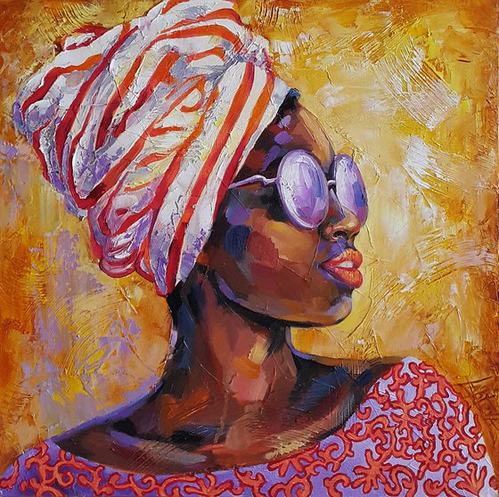 Sunny day , portrait of a black girl