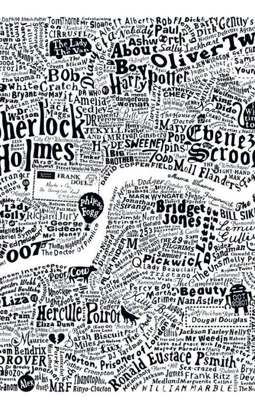 LITERARY LONDON MAP (White) by Dex