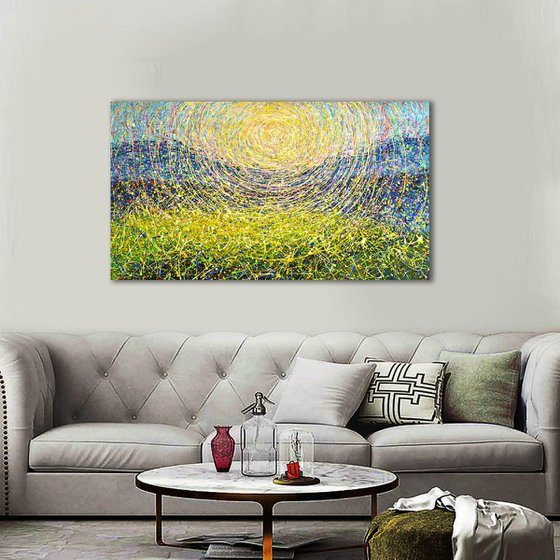 Sunshine Original Textured abstract Light in the sky Sunshine sky Large abstraction Skyscape