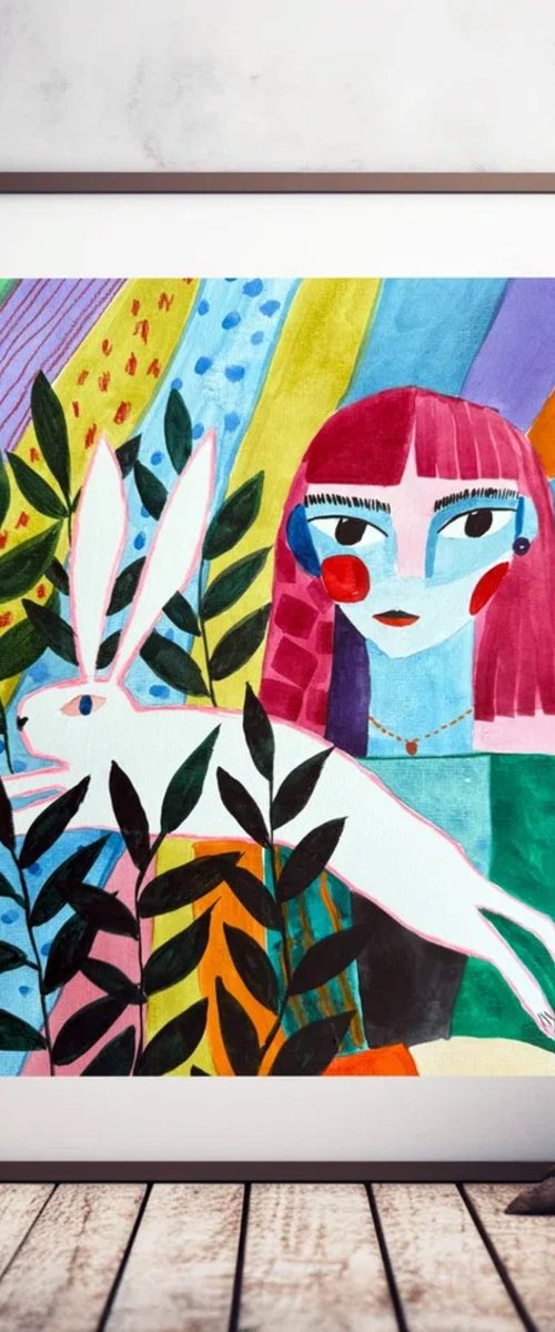 Pink Haired Woman by Sasha Robinson