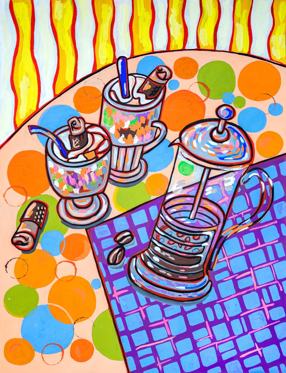 Illustrative Still Life Painting By Ariadna De Raadt, 14 X 19, Kitchen Still Life4, Original Artwork