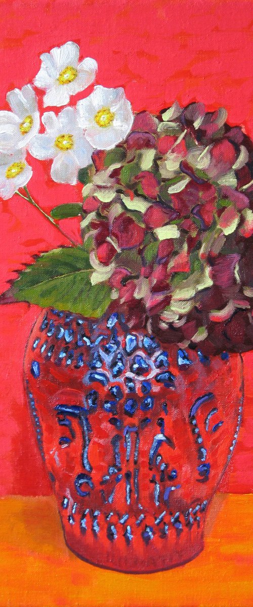 Hydrangea and Cistus by Richard Gibson