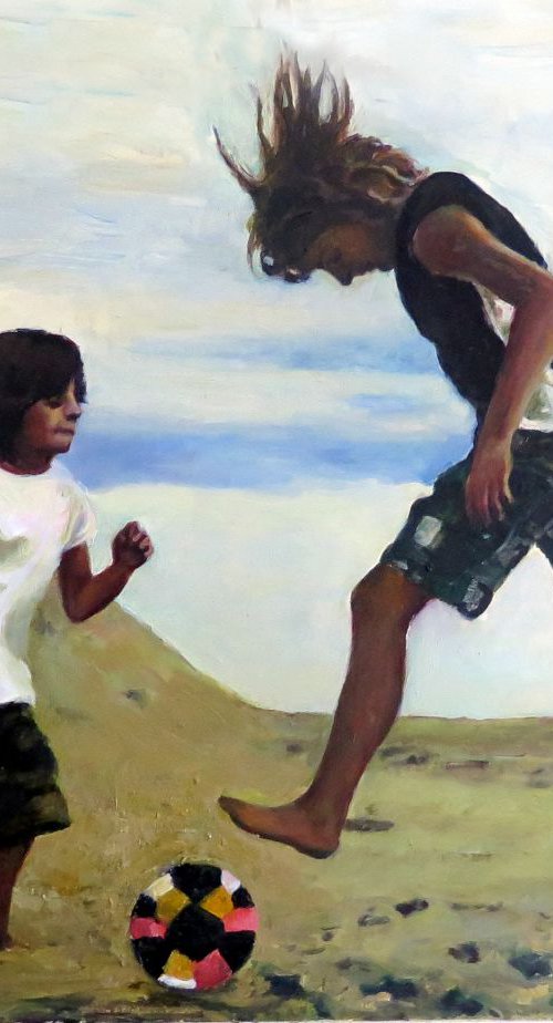 Beach Playing by QI Debrah