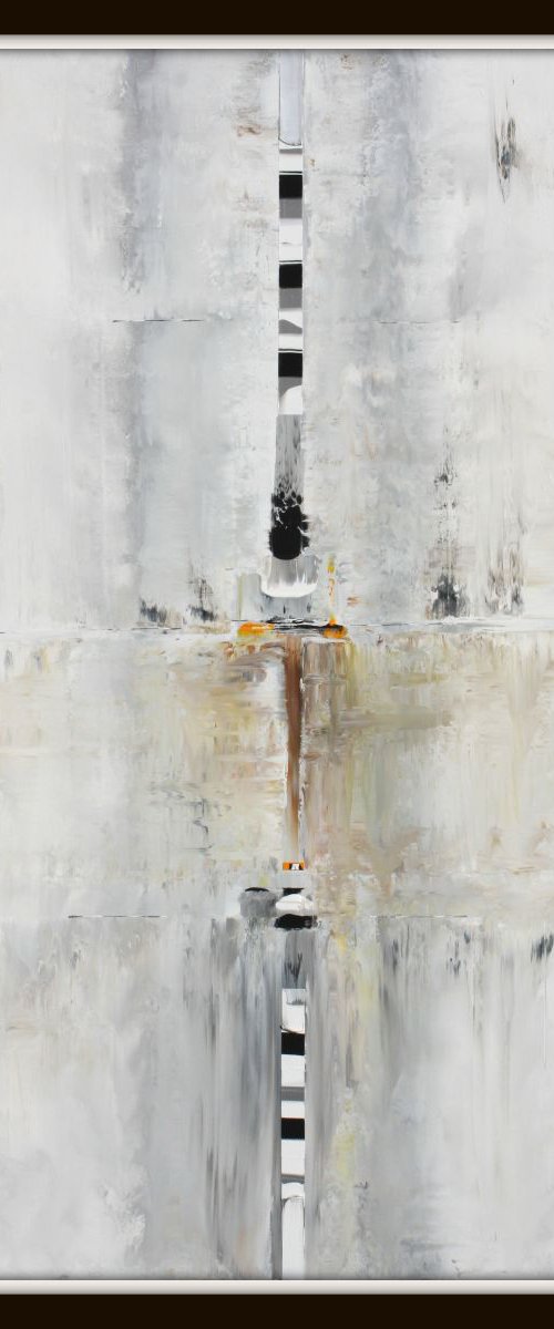 Abstract Black, White, Silver Series 6 by Robert Lynn